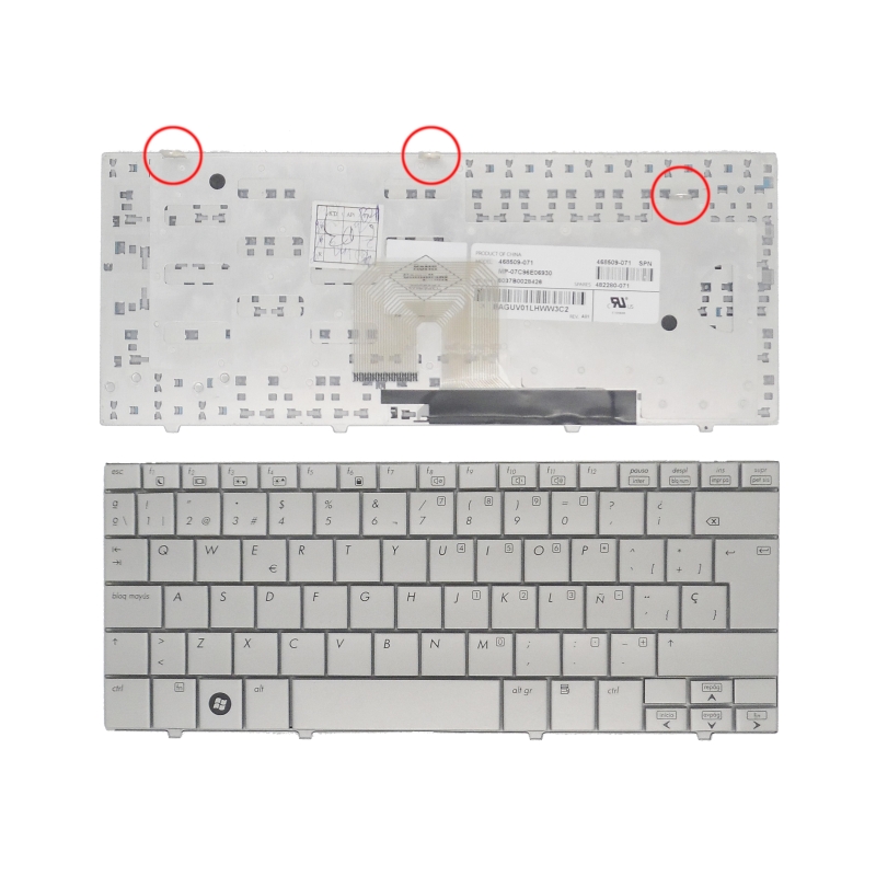 Tastiera portatile HP Mini Note 2133 - 482280-071 Argento