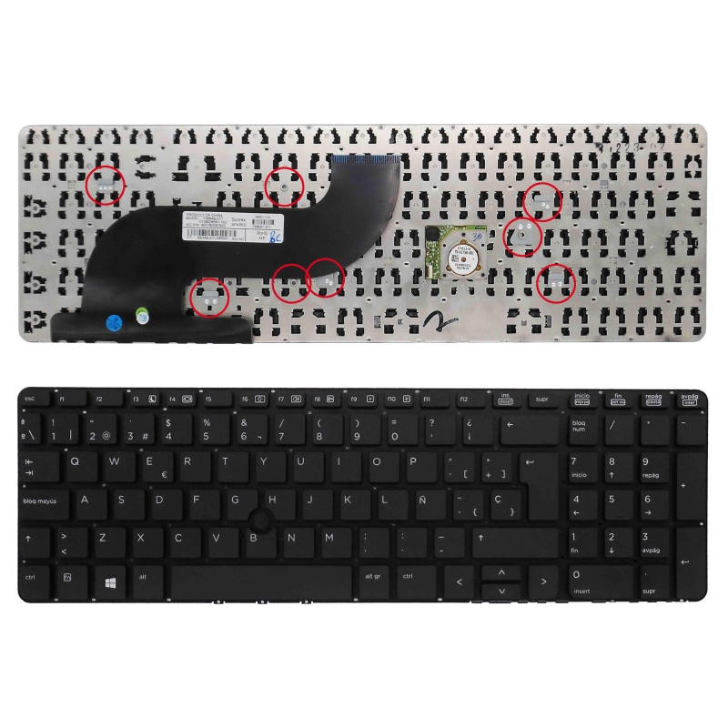 TECLADO PARA PORTATIL HP PROBOOK 650 G1 655 G1 RETROILUMINADO CON MARCO