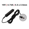CARREGADOR DE CARRO PARA PORTATIL TOSHIBA SATELLITE M60 M65 SERIES 19V 4.74A 5.5X2.5 90W