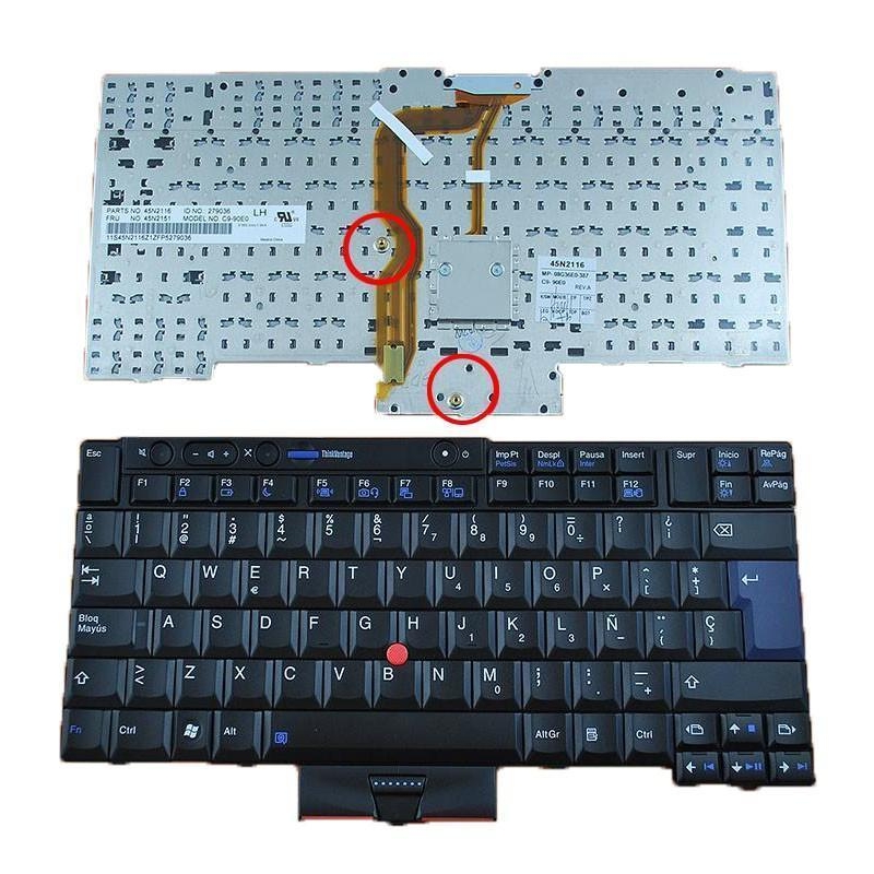 TECLADO PARA PORTÁTIL LENOVO THINKPAD T400S T410 T510 W510 X220 45N2170 45N2135