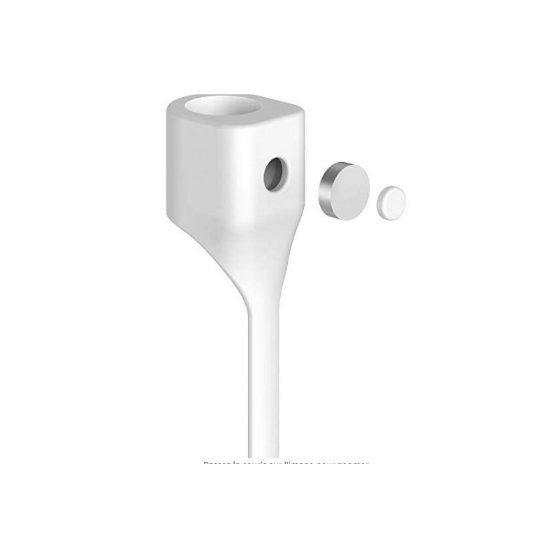 CABLE DE SILICONA MAGNÉTICO PARA AURICULARES APPLE AIRPODS GRIS Y BLANCO