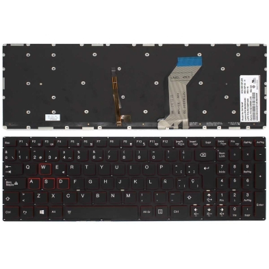 TECLADO RETROILUMINADO PARA PORTÁTIL LENOVO IDEAPAD Y700-15 NEGRO SIN MARCO