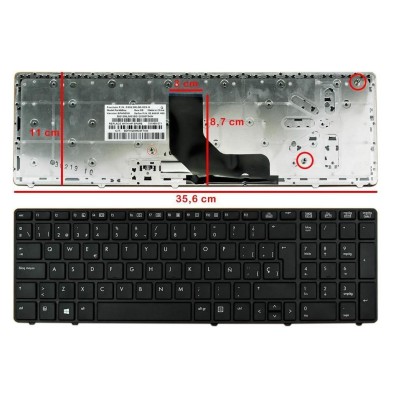 Teclado para HP ProBook 6560B/EliteBook 8570P Negro Marco Negro (sin Point stick)
