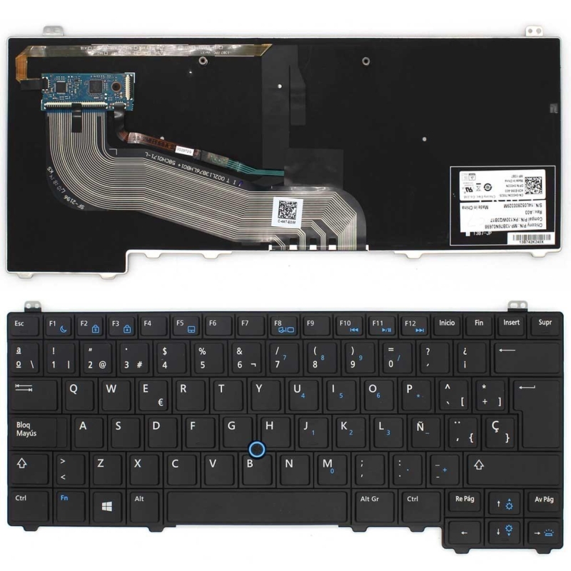 Teclado para DELL Latitude E5440 Negro  (con point, Backlit,  Win8) 