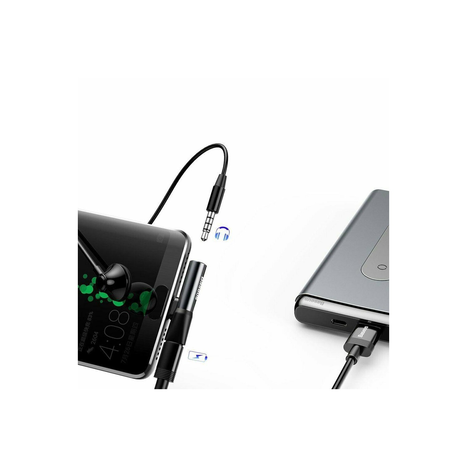 ADAPTADOR USB TIPO-C A AUX 3.5MM + USB-C BASEUS