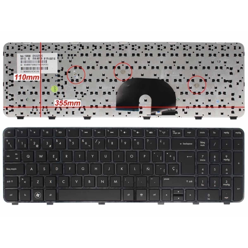 TECLADO PARA HP 634139-071 NSK-HW0US MH-634139-001