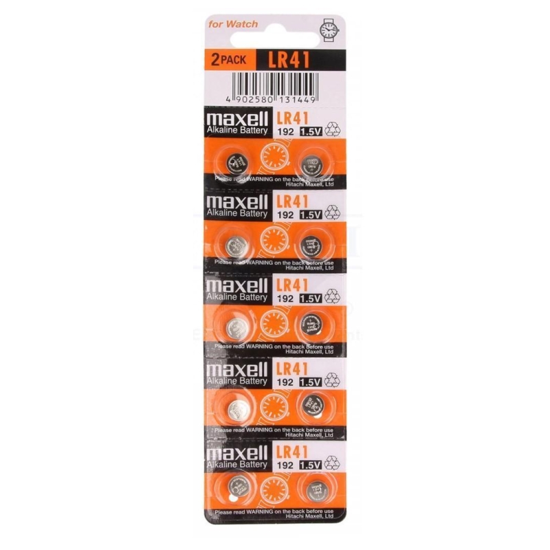Batteria a bottone al litio Maxell LR41 da 1,5 V