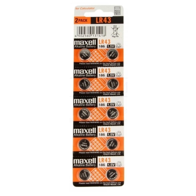 Batteria a bottone al litio Maxell LR43 da 1,5 V