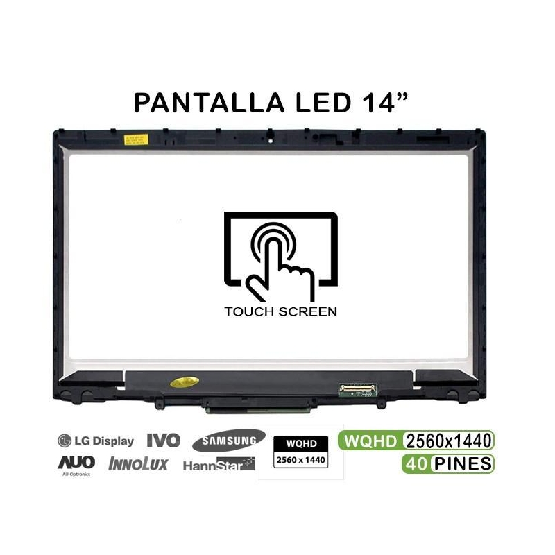 PANTALLA COMPLETA CON TÁCTIL PARA PORTÁTIL LENOVO THINKPAD X1 QHD LP140QH1-SPE1