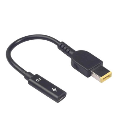 ADAPTADOR USB-C HEMBRA A SQUARE MACHO 65W DE 15CM
