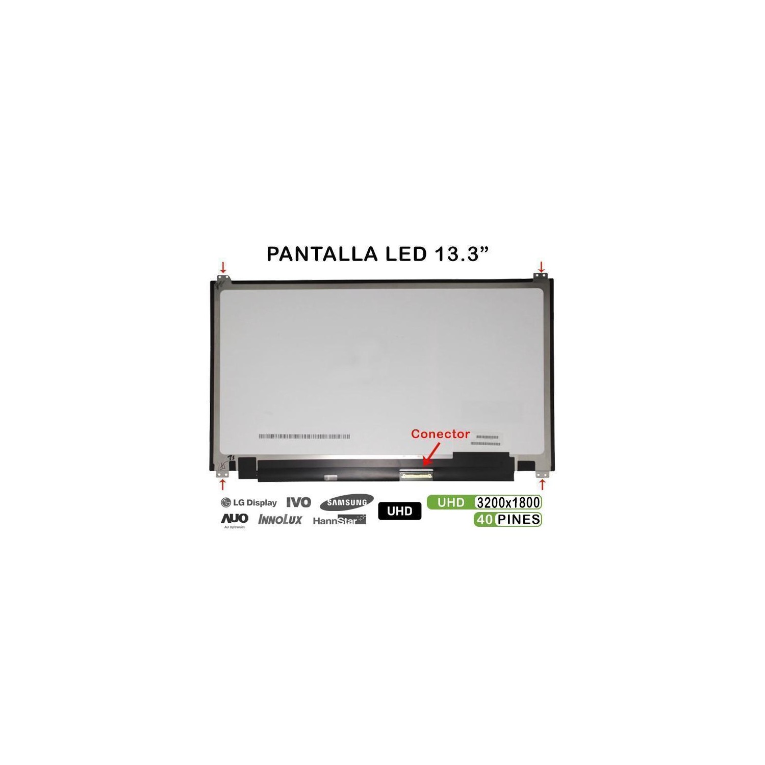 PANTALLA LED 13.3" PARA PORTÁTIL LTN133YL04-P01 QHD