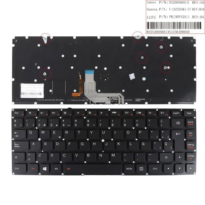 TECLADO PARA PORTÁTIL LENOVO YOGA 900 900-13ISK 900-13ISK2