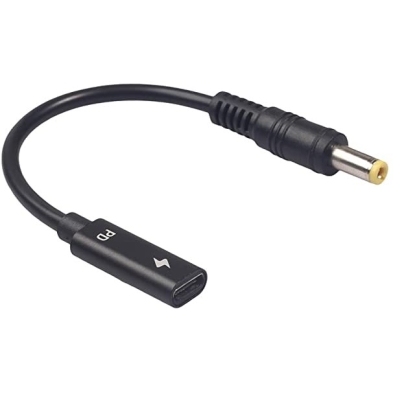 ADAPTADOR USB-C HEMBRA A 5.5X2.5MM MACHO 65W DE 15CM