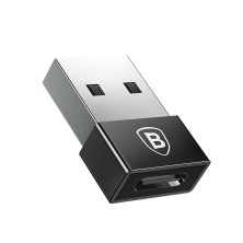 ADAPTADOR USB MACHO A USB-C HEMBRA 2.4A NEGRO BASEUS
