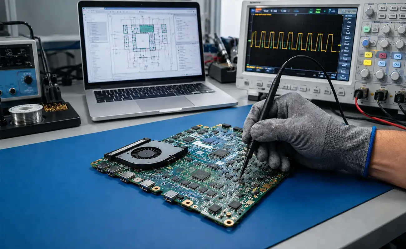 Diagnóstico de portátil en el laboratorio