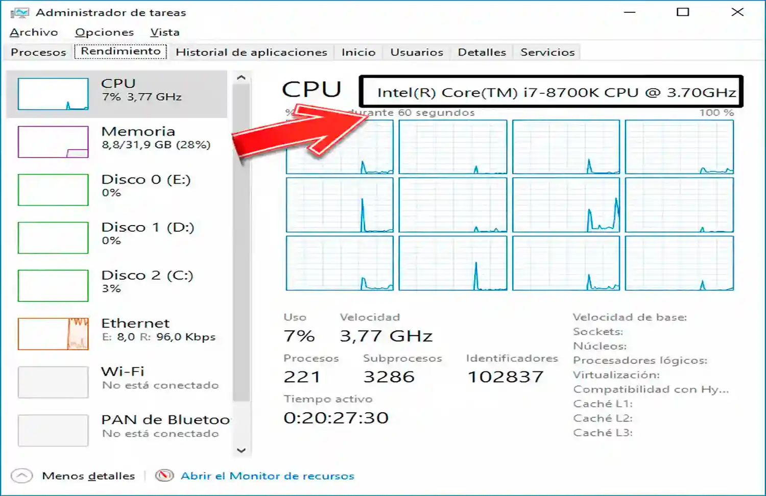Come vedere il processore del mio PC da Gestione attività di Windows