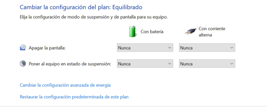 Batería en opción equilibrado