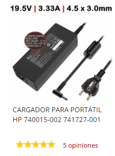 cargador portátil hp 19.5v 3.33a