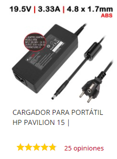 cargador portátil hp 19.5v 3.33a 65w