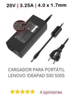 cargador lenovo 20v 65w