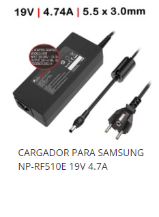 Cargador portátil Samsung 19V 4.74A