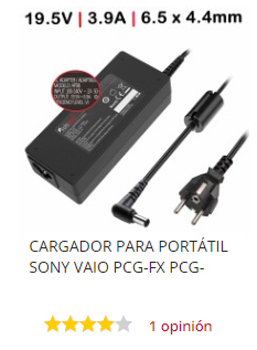 Cargador portatil Sony VIAO 19.5V 3.9A