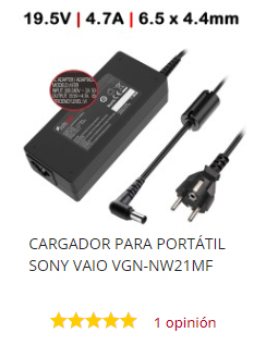 Cargador portatil 19.5V 4.74A 6.5x4.4mm