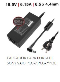 Cargador portatil Sony VAIO 19.5V 120W