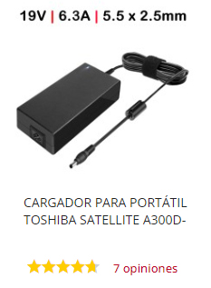 cargador toshiba 19v 6.32 a