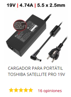 Cargador portatil Toshiba 19V 4.74A