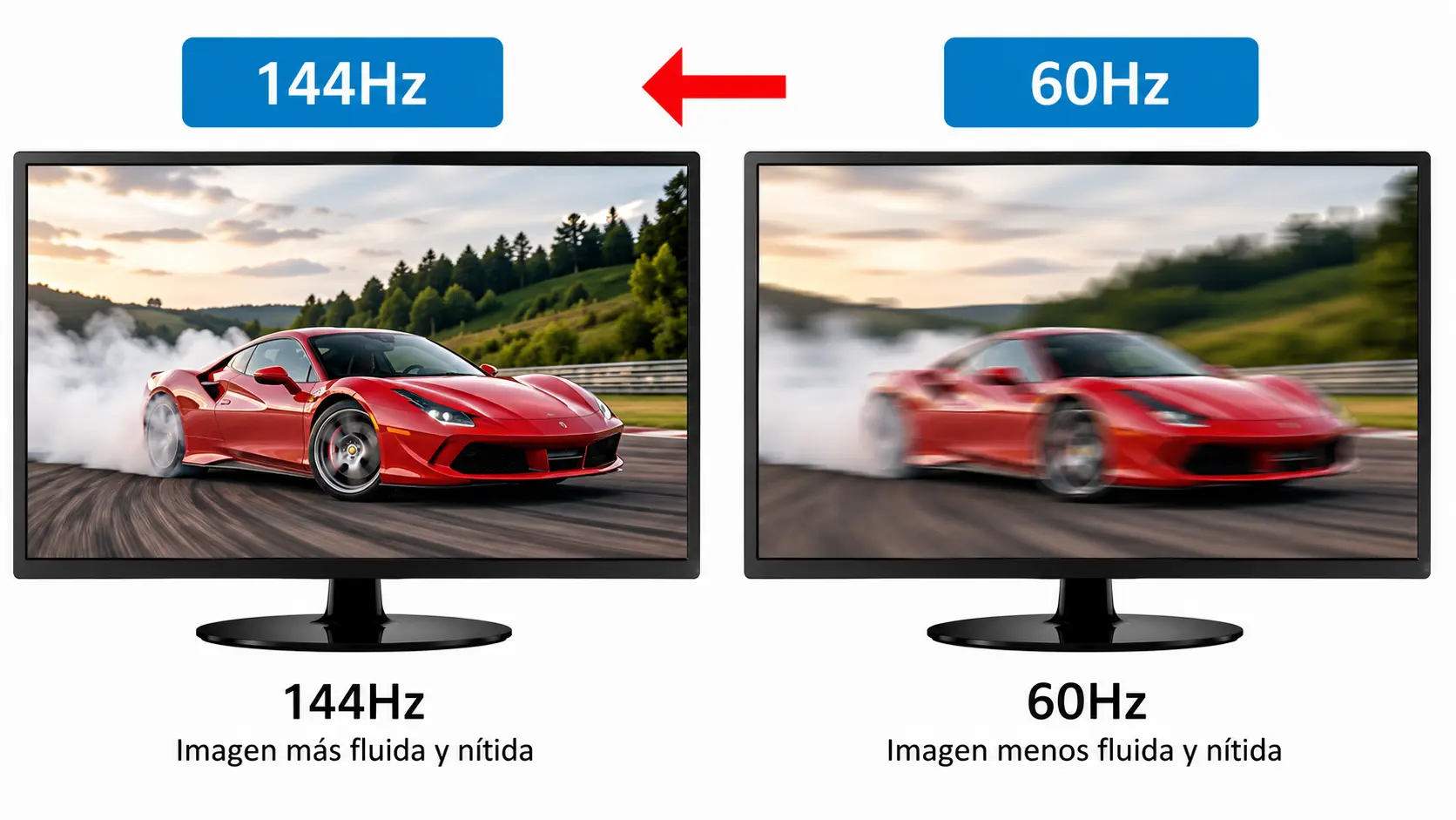 Diferença visual entre frequências de atualização de um ecrã