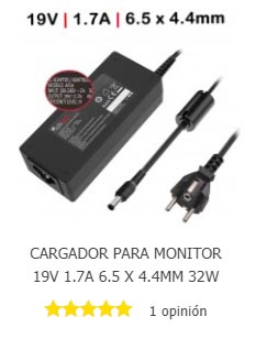 Cargador Monitor 19V 1.7A 6.5x4.4MM 32W
